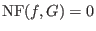 $\hbox{NF}(f,G) = 0$