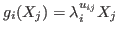 $g_i(X_j)=\lambda_i^{u_{ij}}X_j$