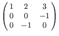 $\left(\matrix{
-1 & 0 & 0 \cr
0 &-1 & 0 \cr
0 & 0 &-1 \cr
}\right)$